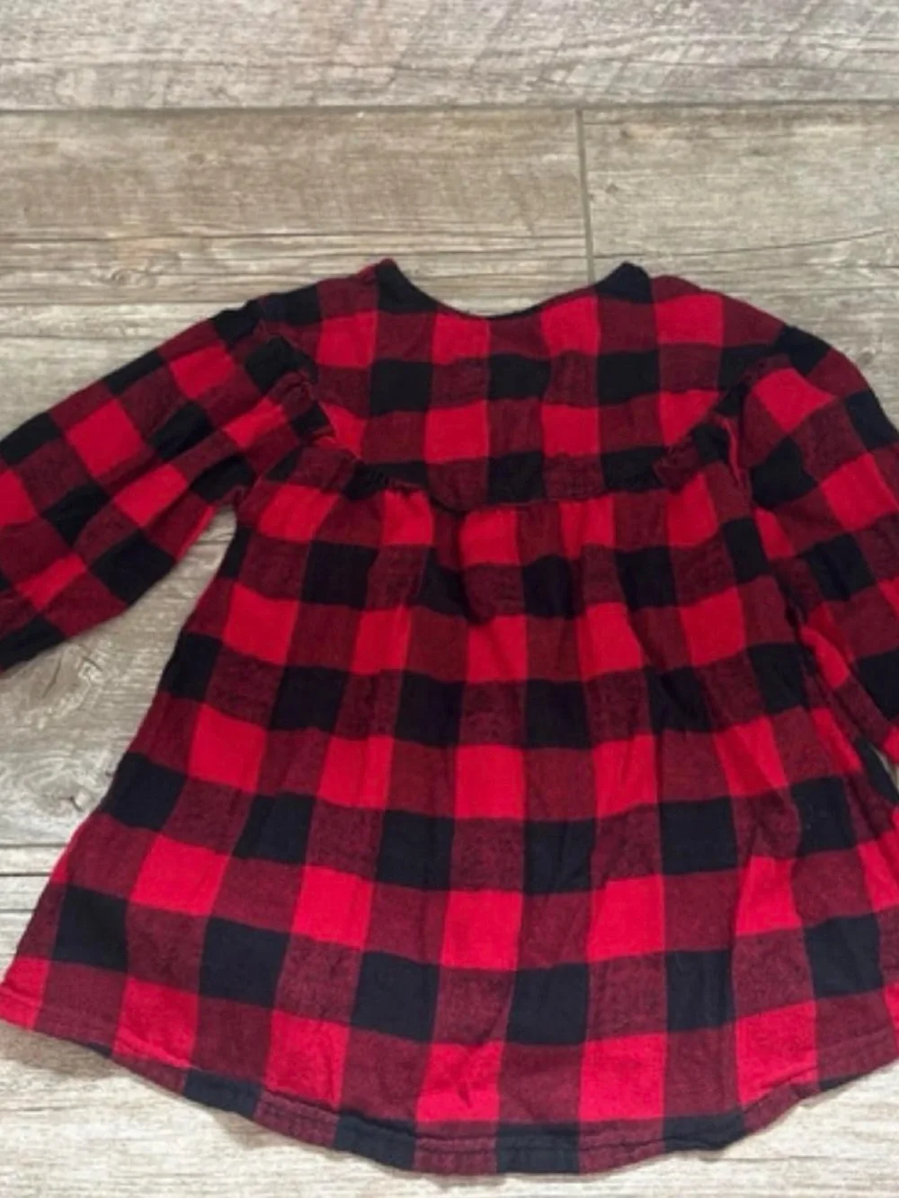 Old Navy Red and Black Buffalo Plaid Long Sleeve Kids Top
